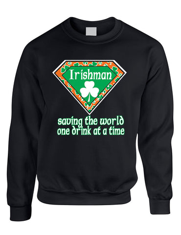 Irishman saving the world st patricks women Sweatshirts - ALLNTRENDSHOP - 1