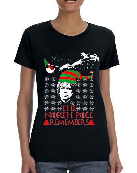 Women's T Shirt The North Pole Remembers Ugly Xmas Shirt Gift