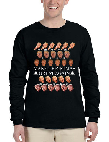 Men's Long Sleeve Make Christmas Great Again Trump Xmas Top - ALLNTRENDSHOP - 1