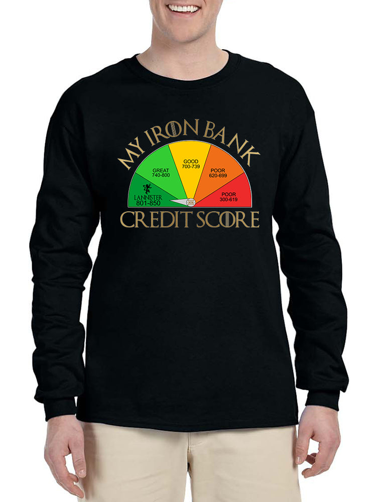Men's Long Sleeve My Iron Bank Credit Score Lannister Shirt