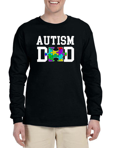 Men's Long Sleeve Autism Dad Autistic Awareness Shirt