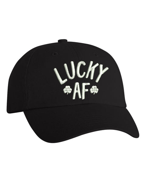 Lucky AF Irish Shamrock Hat Emboridered Hat St Patrick's Cap
