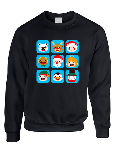 Adult Crewneck Christmas Icons Ugly Xmas Symbols Sweater - ALLNTRENDSHOP - 2
