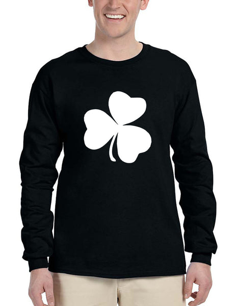 Men's Long Sleeve White Shamrock Graphic St Patrick's Day Party - ALLNTRENDSHOP - 2