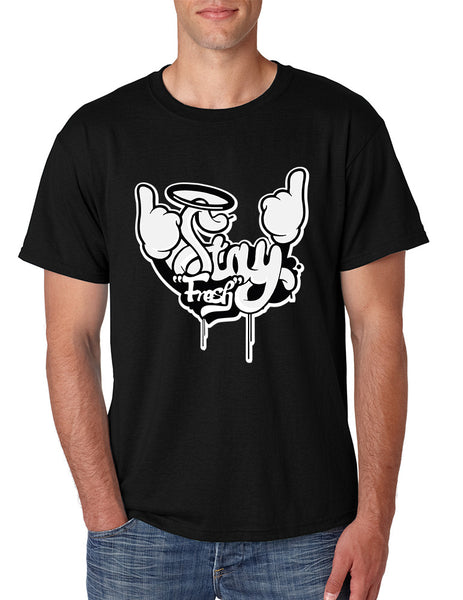 Men's T Shirt Stay Fresh Fingers Up Nice Cool Graphic Tshirt