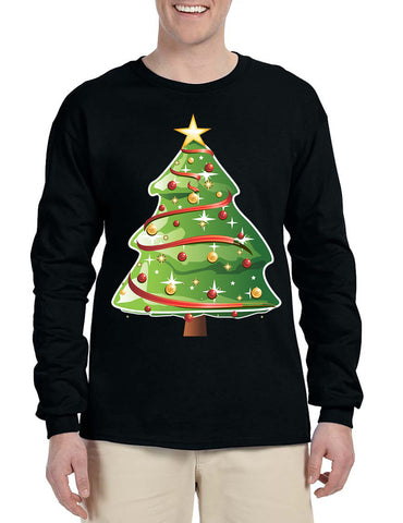 Men's Long Sleeve Christmas Tree Cute Holiday Gift Ugly Xmas