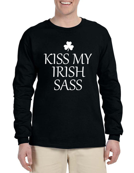Men's Long Sleeve Kiss My Irish Sass St Patrick's Day Tee