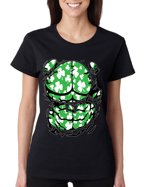 Women's T Shirt Irish Body Shamrock St Patrick's Day Shirt