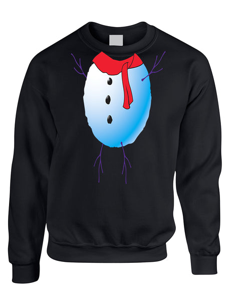 Adult Sweatshirt Snowman Tie Cute Ugly Christmas Trendy Gift