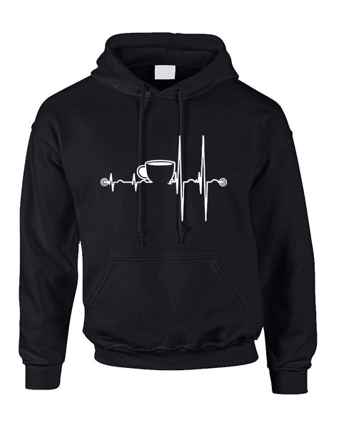 Men's Hoodie Coffee Heartbeat Love Coffee Addict Top