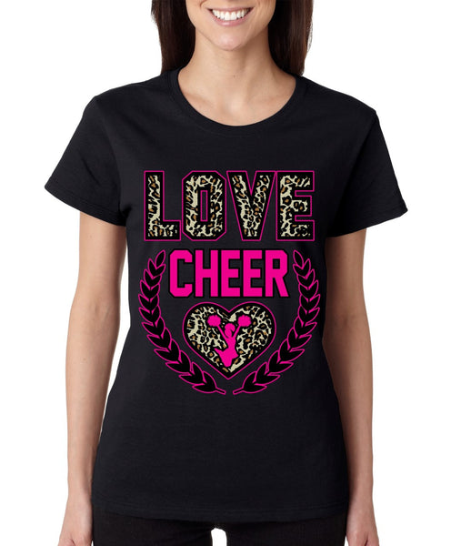 Love Cheer Leopard womens T-Shirts - ALLNTRENDSHOP - 3