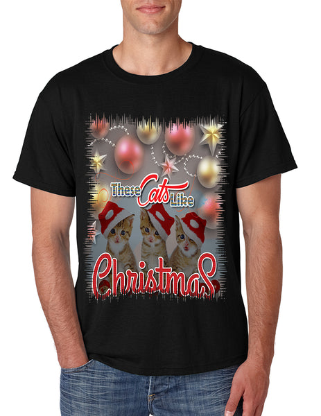 Men's T Shirt These Cats Like Christmas Cute Gift Cat Lover Shirt