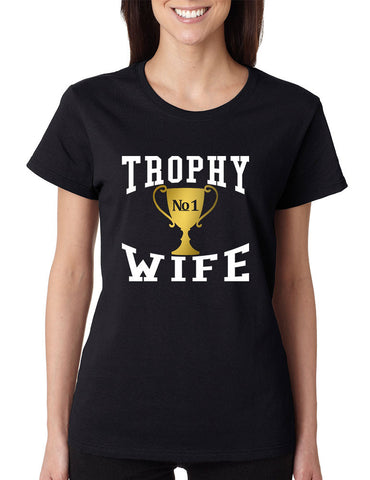 Women's T Shirt Trophy Wife Cool Xmas Love Family Holiday Gift - ALLNTRENDSHOP - 1