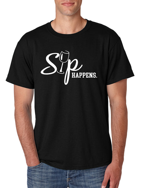 Men's T Shirt Sip Happens drinking Lovers Shirt Popular Gift