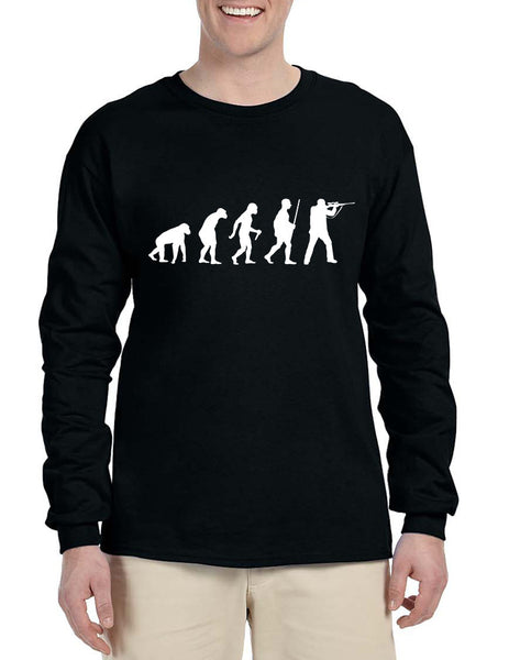 Men's Long Sleeve Hunting Evolution Funny Hunting T Shirt