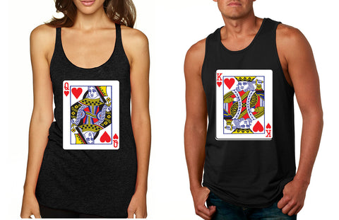 King and Queen matching couples Valentines day tanktop - ALLNTRENDSHOP - 1