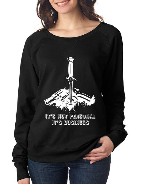 Women's Long Sleeve It's Not Personal It's Business Fun Top - ALLNTRENDSHOP - 4