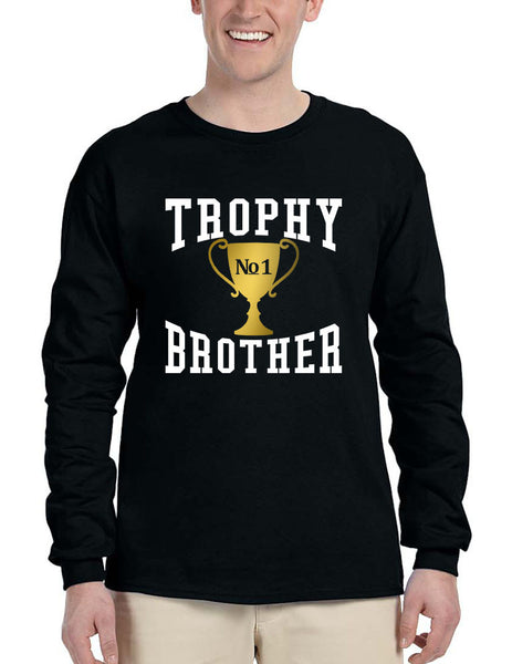 Men's Long Sleeve Trophy Brother Love Family Gift Graphic Tee - ALLNTRENDSHOP - 1