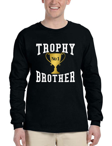 Men's Long Sleeve Trophy Brother Love Family Gift Graphic Tee - ALLNTRENDSHOP - 1