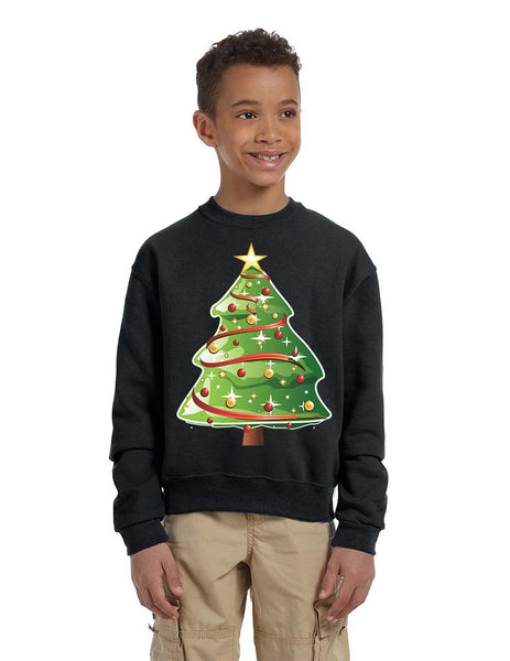 Kids Youth Sweatshirt Christmas Tree Cute Xmas Present Top