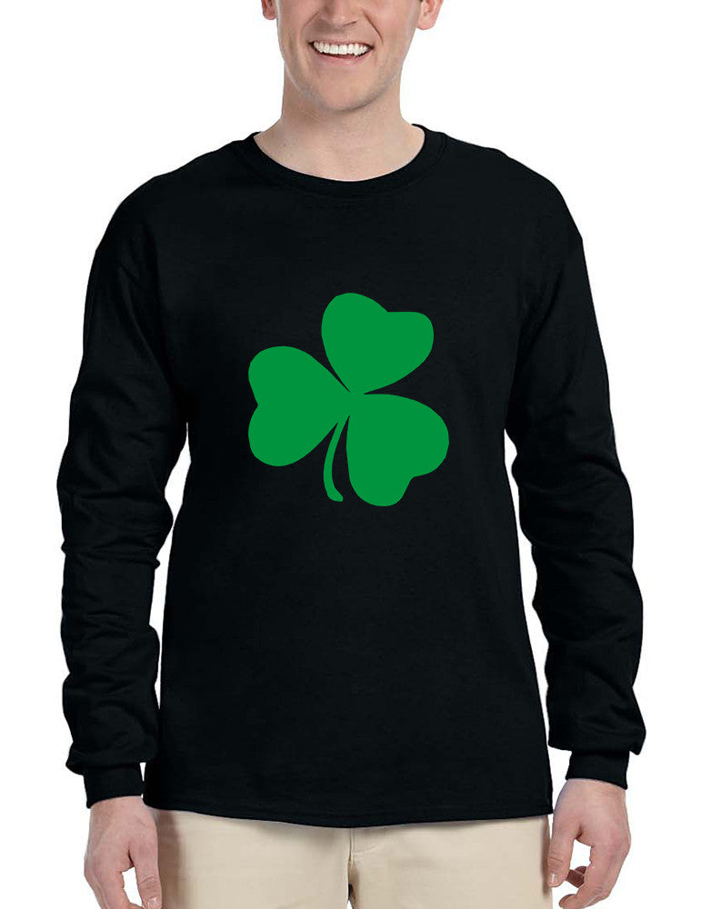 Men's Long Sleeve Green Shamrock Graphic St Patrick's Day Shirt - ALLNTRENDSHOP - 1