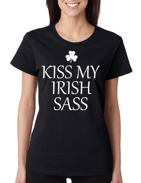 Women's T Shirt Kiss My Irish Sass St Patrick's Day Party Tee