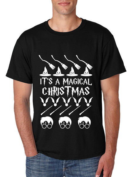 Men's T Shirt It's A Magical Christmas Green Red Top Ugly Sweater - ALLNTRENDSHOP - 3