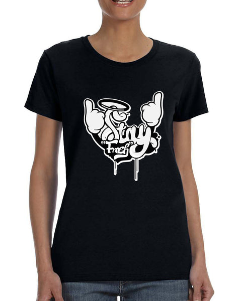 Women's T Shirt Stay Fresh Fingers Up Cute Cool Tee