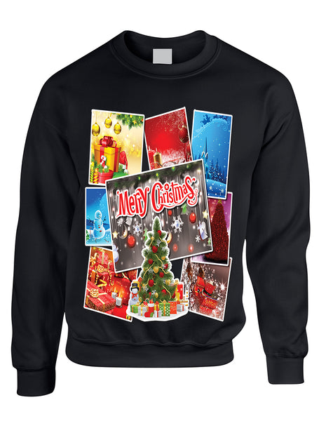 Adult Sweatshirt Christmas Postcards Holiday Graphic Gift Idea