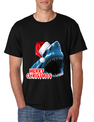 Men's T Shirt Santa Jaws Merry Christmas Ugly Fun Xmas Tee - ALLNTRENDSHOP - 1