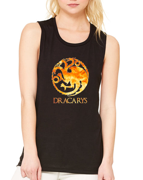 Women's Flowy Muscle Top Dracarys Tank Cool Tredy Top