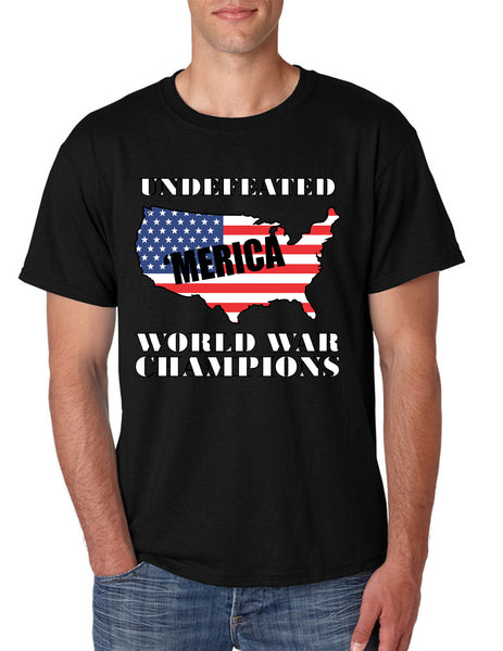 Men's T Shirt Undefeated World War Champions 'merica
