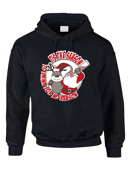 Adult Hoodie Tis The Season Drink No Reason Ugly Sweater - ALLNTRENDSHOP - 2