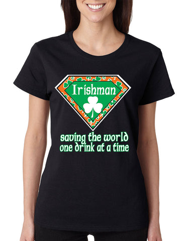 irishman saving the world st patricks women t-shirt - ALLNTRENDSHOP - 1