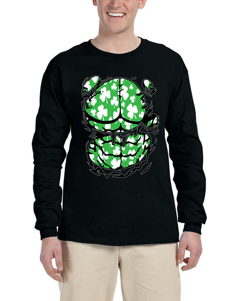 Men's Long Sleeve Irish Body Shamrock St Patrick's Day Tee