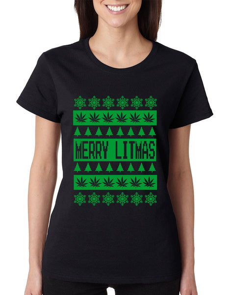 Merry Litmass green womens T-Shirt - ALLNTRENDSHOP - 2