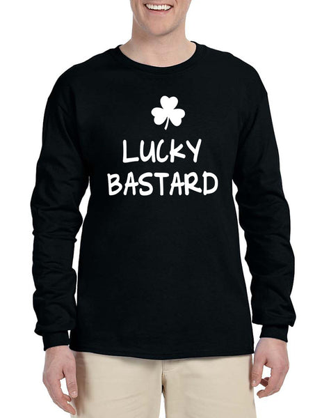 Men's Long Sleeve Lucky Bastard Shamrock St Patrick's Day Tee