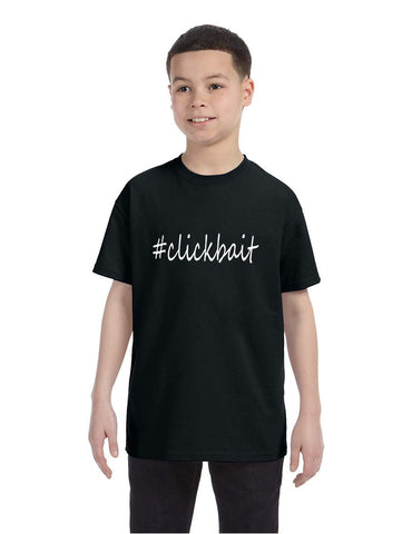 Kids Youth T Shirt Clickbait Cool Hashtag Tee Trendy Top