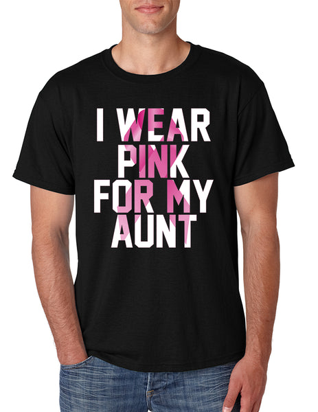 Men's T Shirt I Wear Pink For My Aunt Breast Cancer Awareness