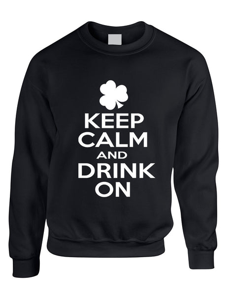 Keep calm and drink on women sweatshirt saint patricks day - ALLNTRENDSHOP - 3