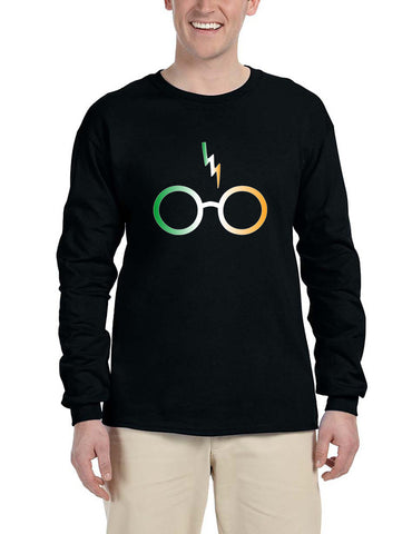 Men's Long Sleeve Irish Harry Glasses Scar St Patrick's Day Top