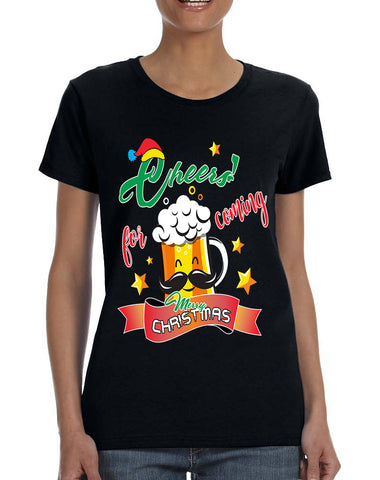 Women's T Shirt Cheers For Coming Xmas Gift Idea