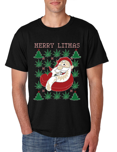 Men's T Shirt Santa Litmas Merry Christmas Ugly Sweater Gift