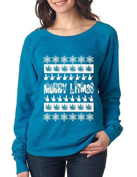 Merry Litmas bong Womens long sleeve Pullover - ALLNTRENDSHOP - 1