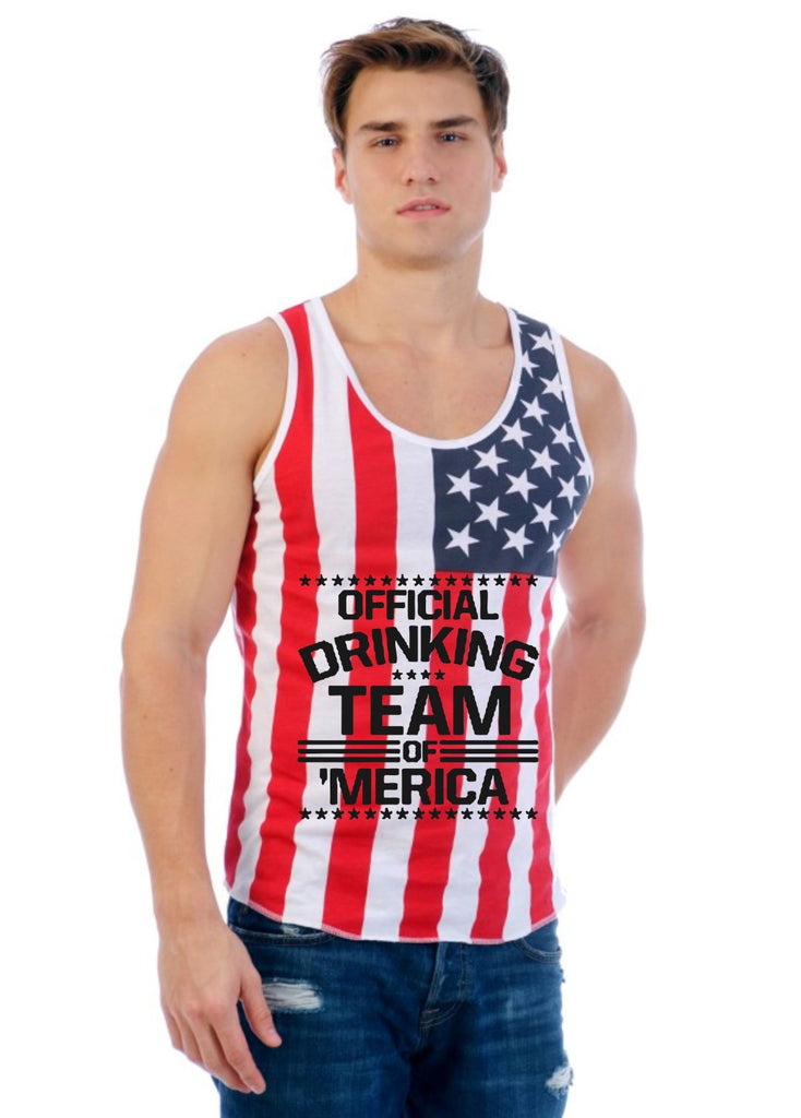 Official drinking team of America Usa Flag shirt Men's Jersy Tanktop - ALLNTRENDSHOP