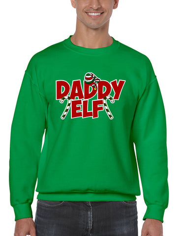 Men's Crewneck Daddy Elf Ugly Christmas Holiday Gift Top - ALLNTRENDSHOP
