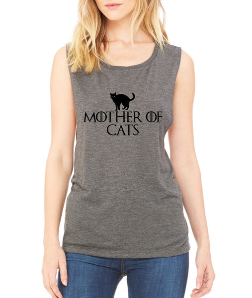 Mother of cats women Flowy Scoop Muscle Tank