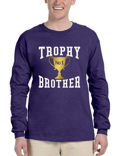 Men's Long Sleeve Trophy Brother Love Family Gift Graphic Tee - ALLNTRENDSHOP - 2