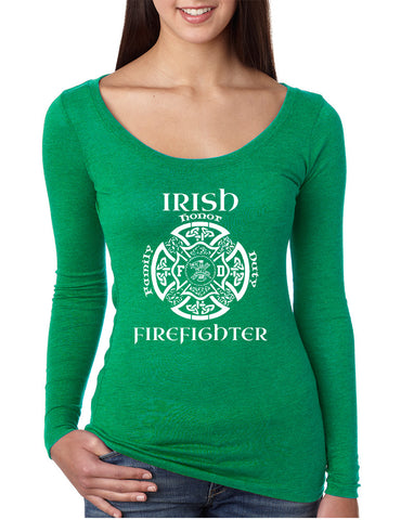 Women's Shirt Irish Firefighter St Patrick's Shirt Irish Shirt - ALLNTRENDSHOP - 1