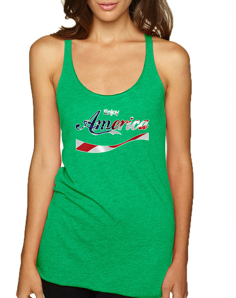 Women's Tank Top Enjoy America 4th Of July Love USA Top
